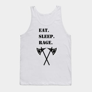 Eat Sleep Rage Barbarian 5E Meme RPG Class Tank Top